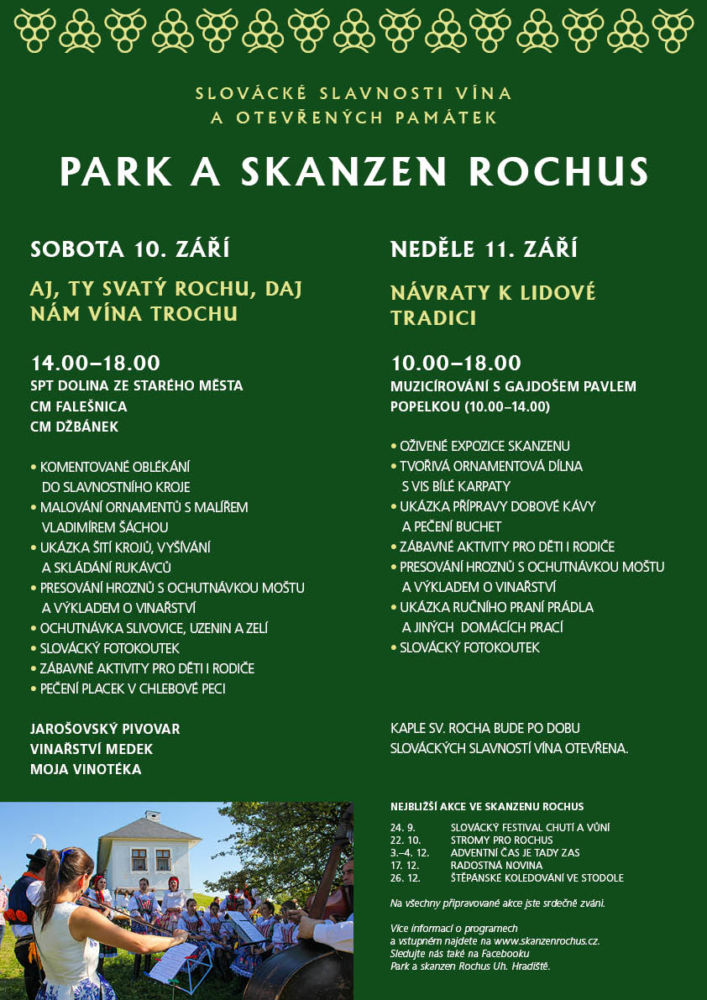Slovácké slavnosti vína a otevřených památek 2022 | Doprovodný program ve skanzenu Rochus