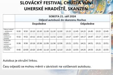 Kyvadlová doprava na Slovácký festival chutí a vůní je zajištěna!